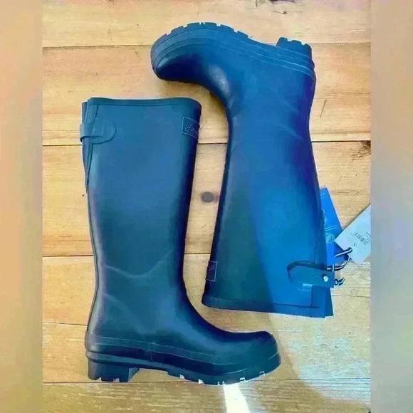 Joules Shoes - Joules welly women’s tall rain boots NWT dark purple US size 6